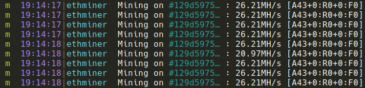ethminer hashrate