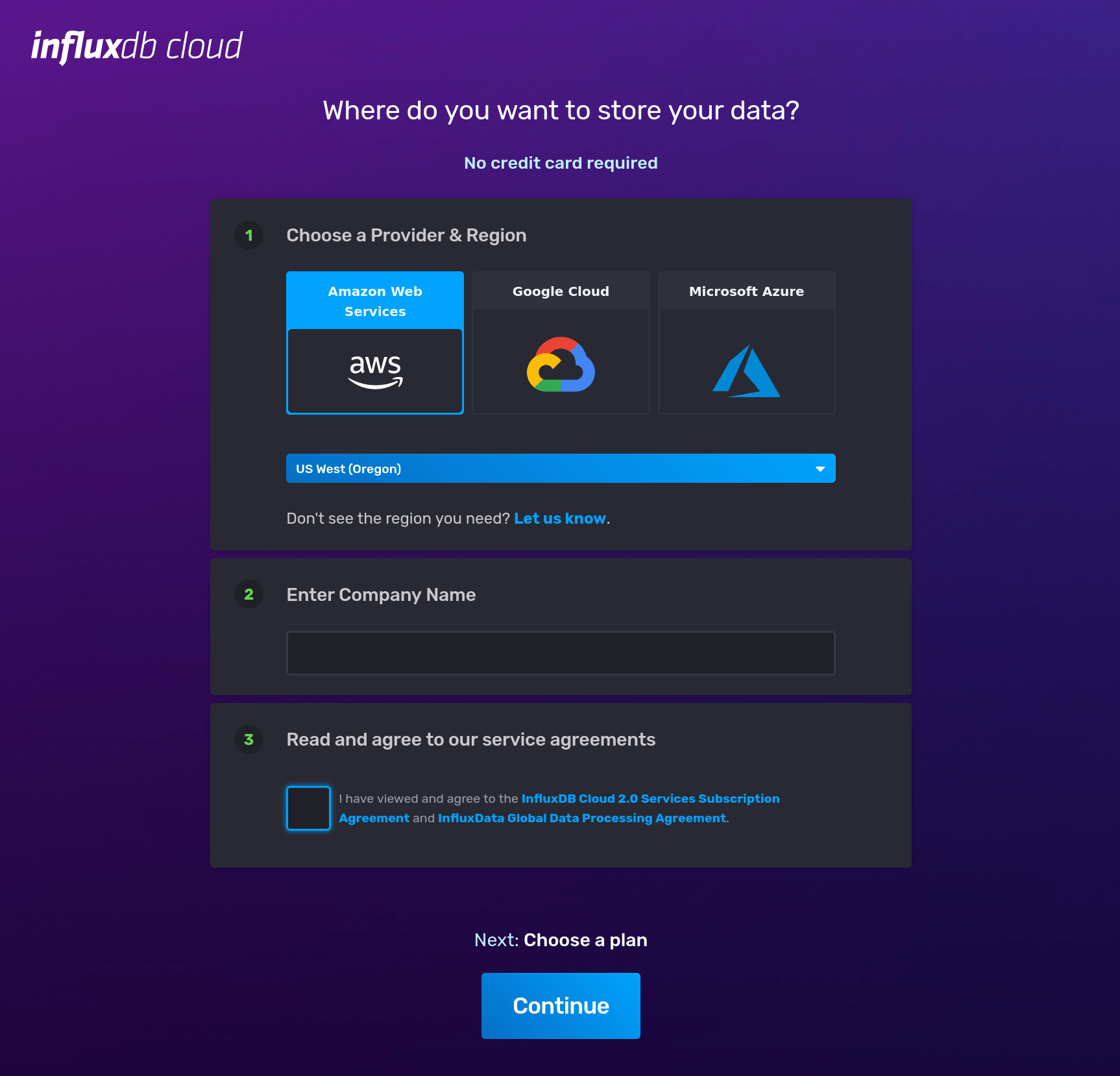 InfluxDB Cloud Providers