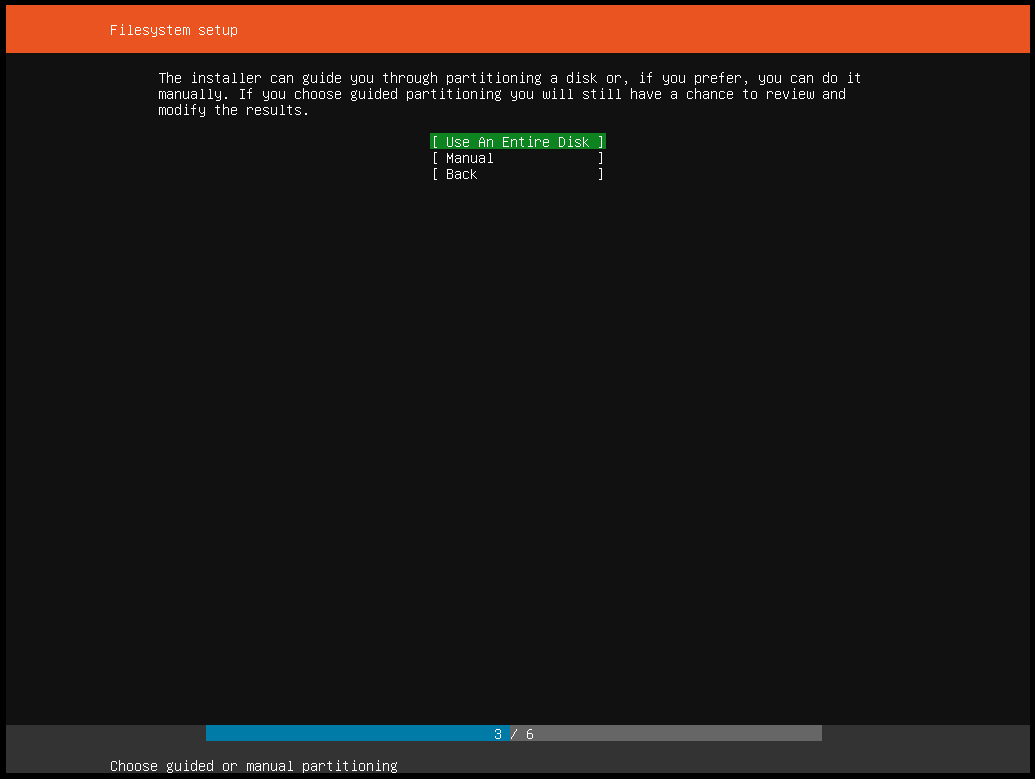 filesystem setup